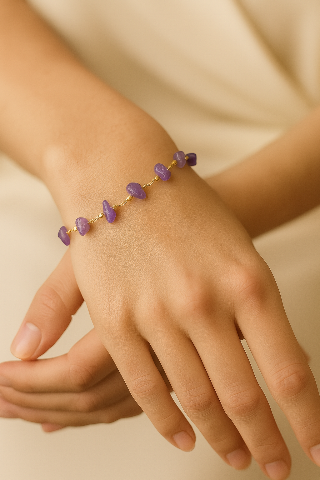 Still Light – Natural Amethyst Necklace and bracelet