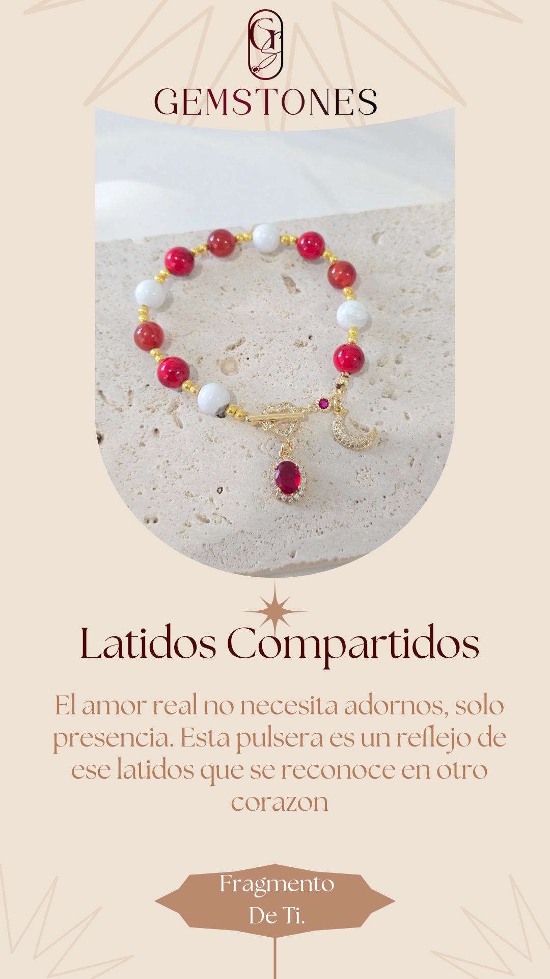Shared Heartbeats - RED JADE AND WHITE JADE STONE BRACELET