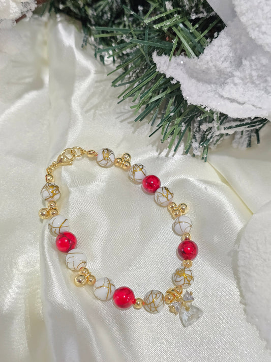 Christmas Bell- WHITE AGATE NATURAL STONE BRACELET