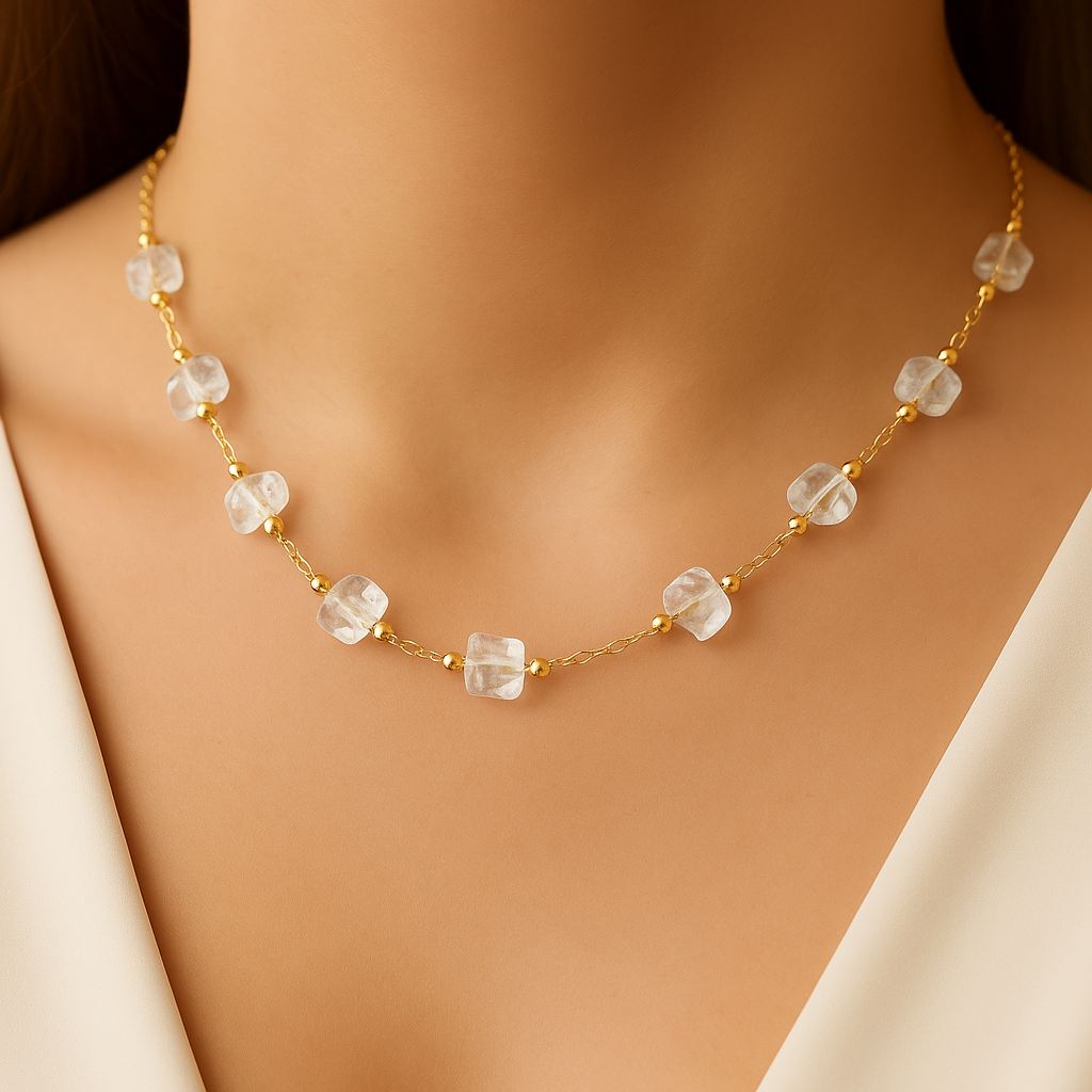 Pure Focus – Natural Clear Quartz Necklace and bracelet