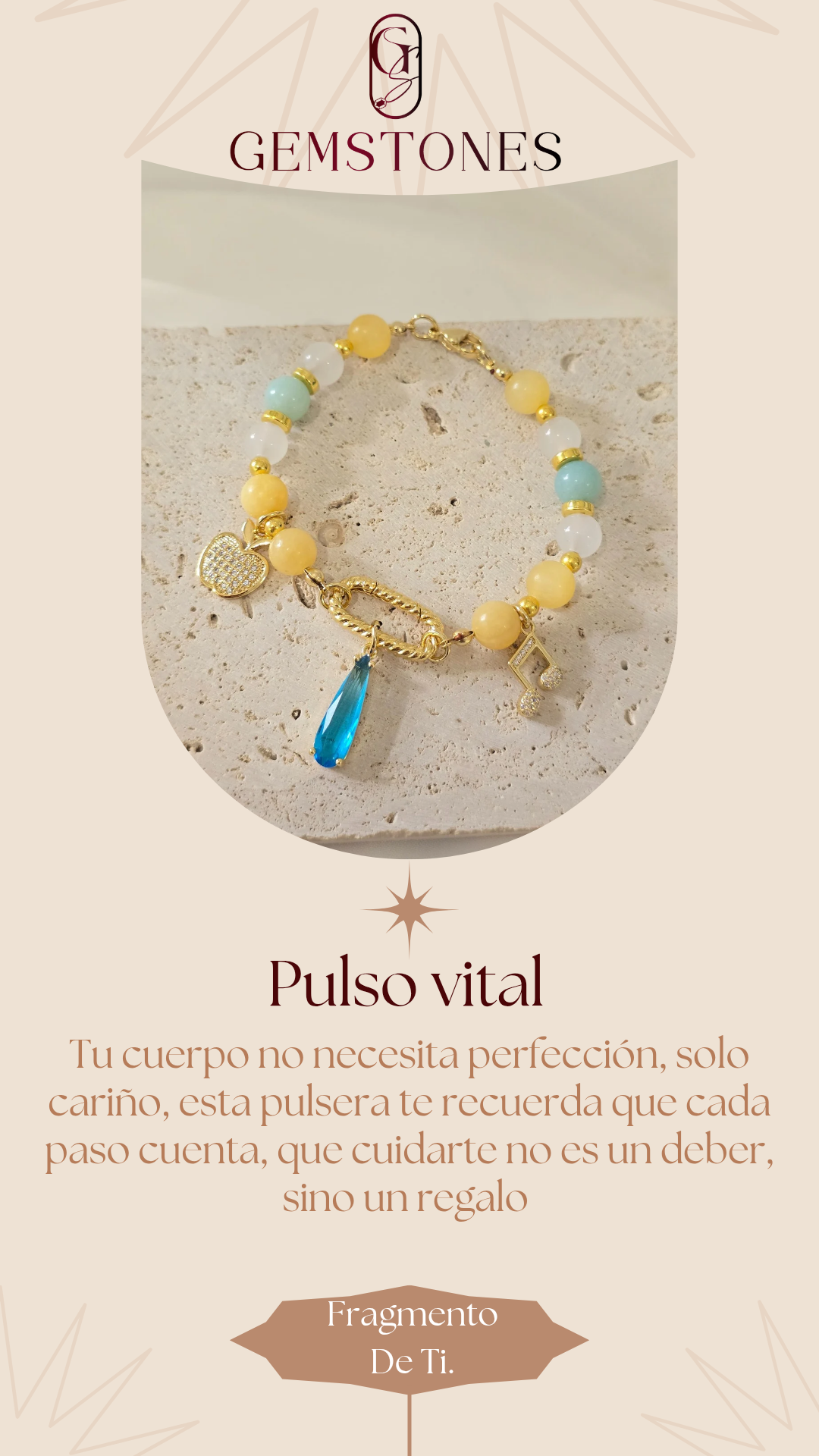 Vital Pulse - yellow jade, green amazonite and white jade bracelet
